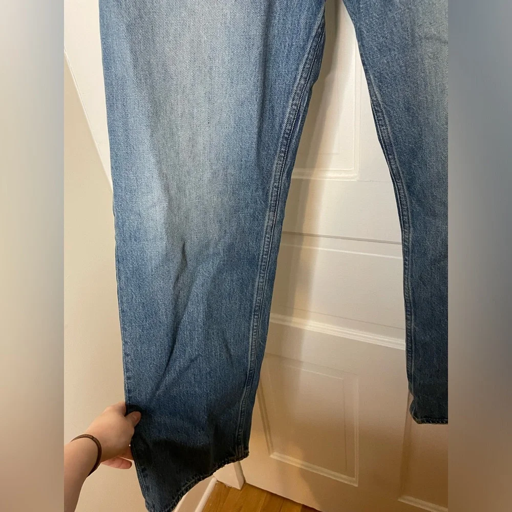 J. Crew Point Sur Rigid Denim High Rise Vista Straight Jean in Medium Wash